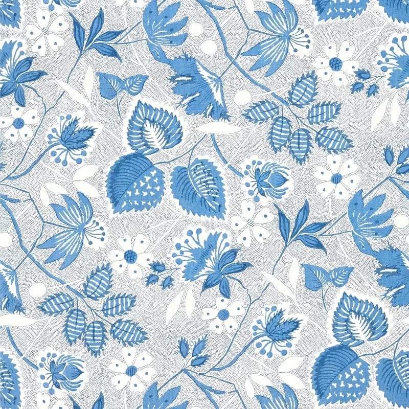 Indienne Hazel Blue Thibaut wallpaper by Wallpaper Twins