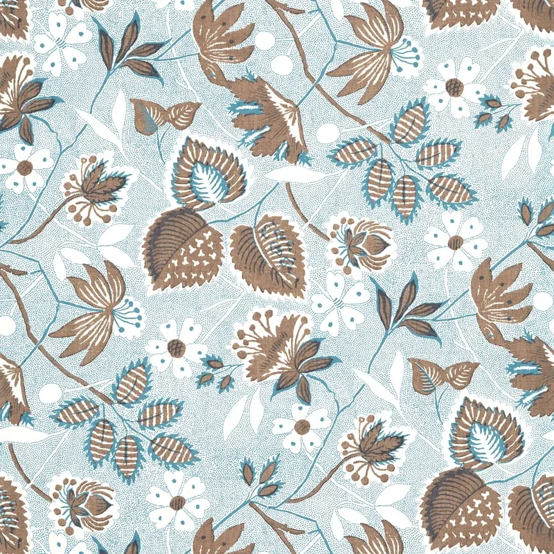 Indienne Hazel Brown and Slate Thibaut wallpaper by Wallpaper Twins