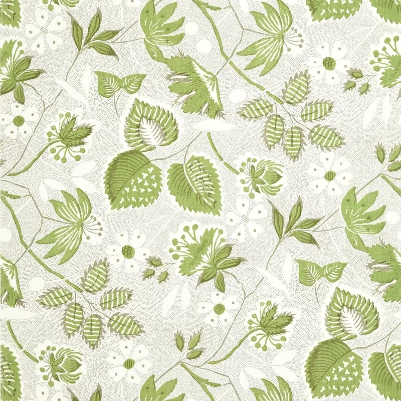 Indienne Hazel Green and Beige Thibaut wallpaper by Wallpaper Twins