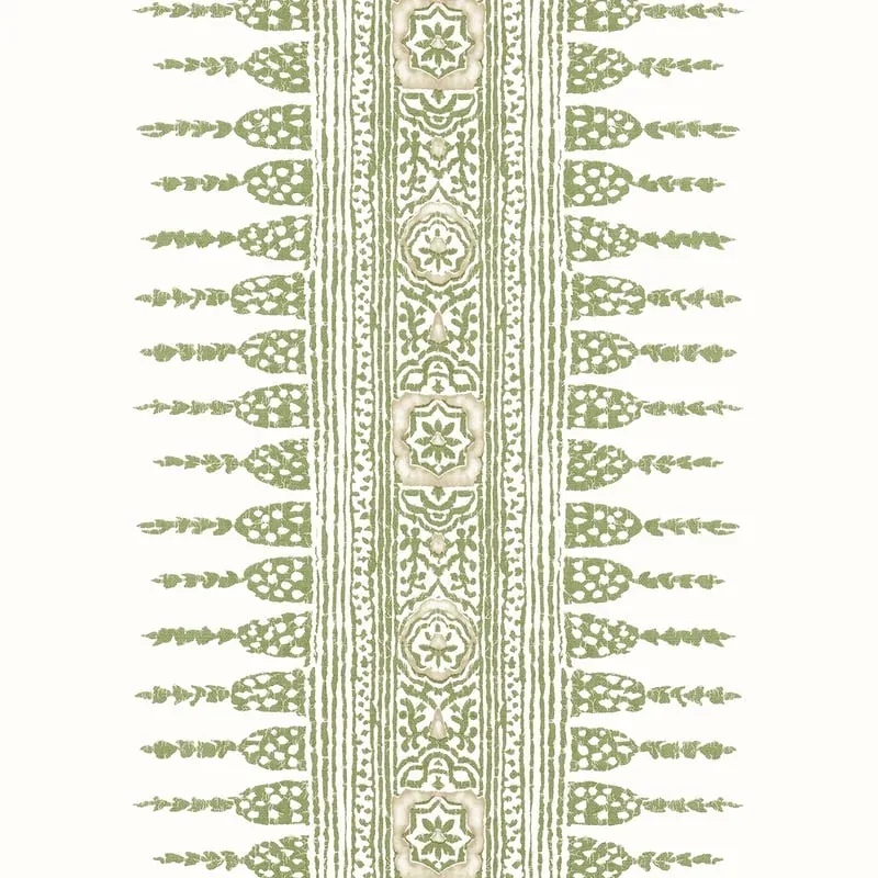 Javanese Stripe Green and White Thibaut wallpaper by Wallpaper Twins