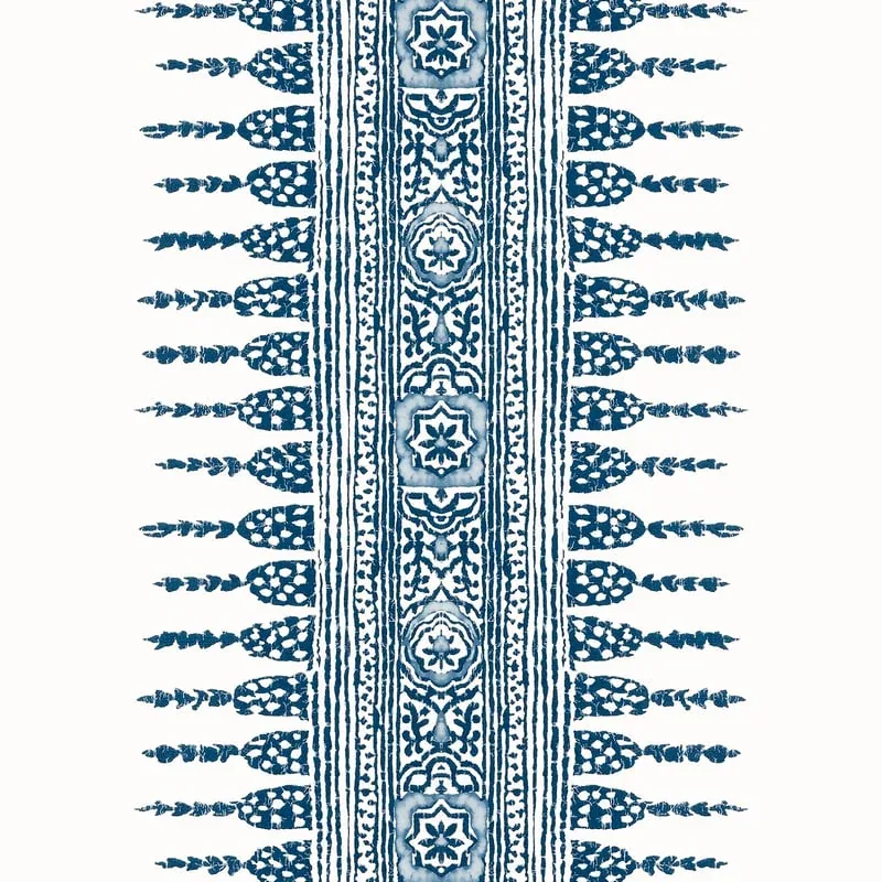 Javanese Stripe Navy and White Thibaut wallpaper by Wallpaper Twins