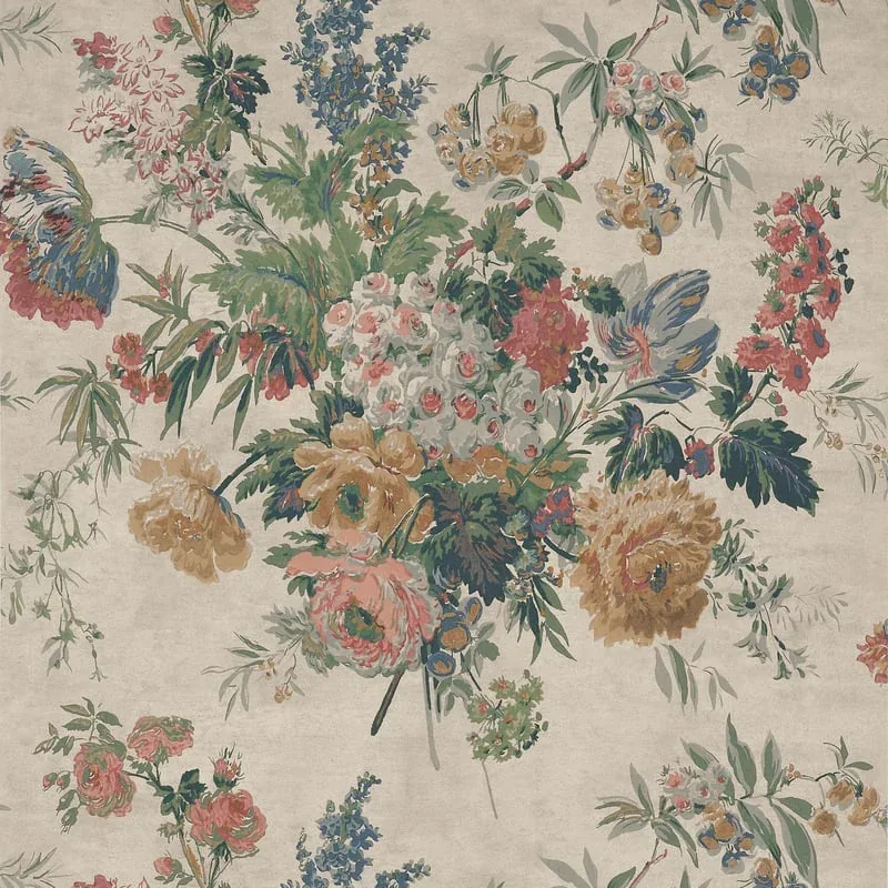 Garden Club Apricot and Slate Thibaut wallpaper by Wallpaper Twins