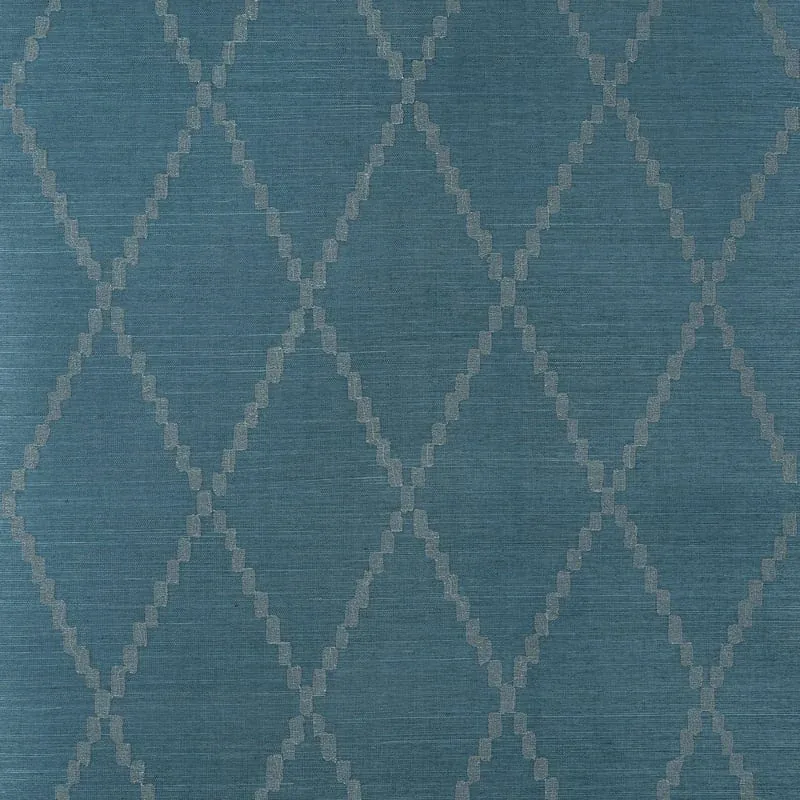 Ribbon Sisal Navy Thibaut wallpaper by Wallpaper Twins