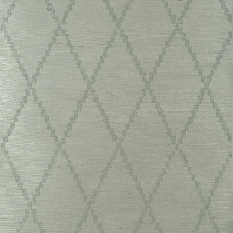 Ribbon Sisal Sage Thibaut wallpaper by Wallpaper Twins
