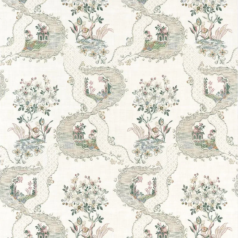 Antoinette Beige Thibaut wallpaper by Wallpaper Twins