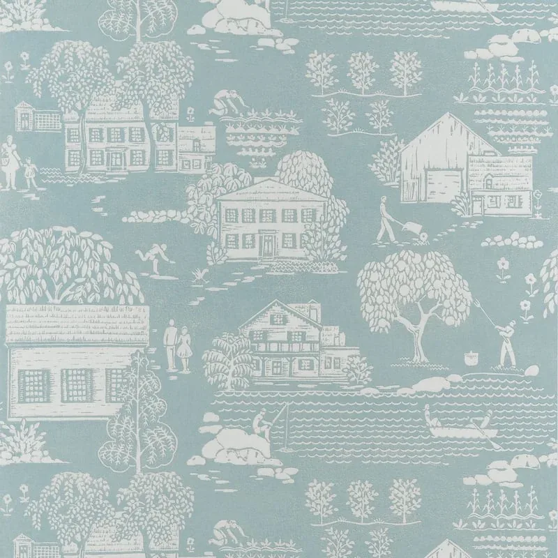 Farmingdale Spa Blue Thibaut wallpaper by Wallpaper Twins
