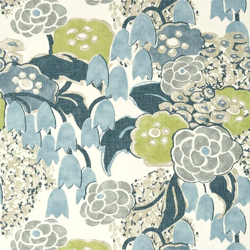 Laura Citrus and Blue Thibaut wallpaper by Wallpaper Twins
