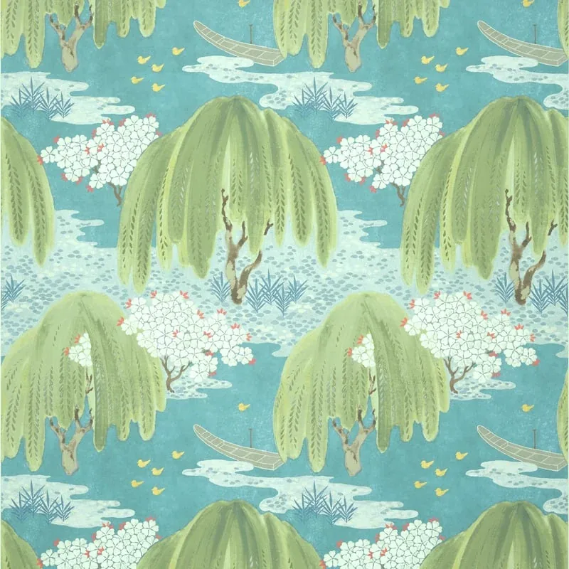Willow Tree Turquoise Thibaut wallpaper by Wallpaper Twins