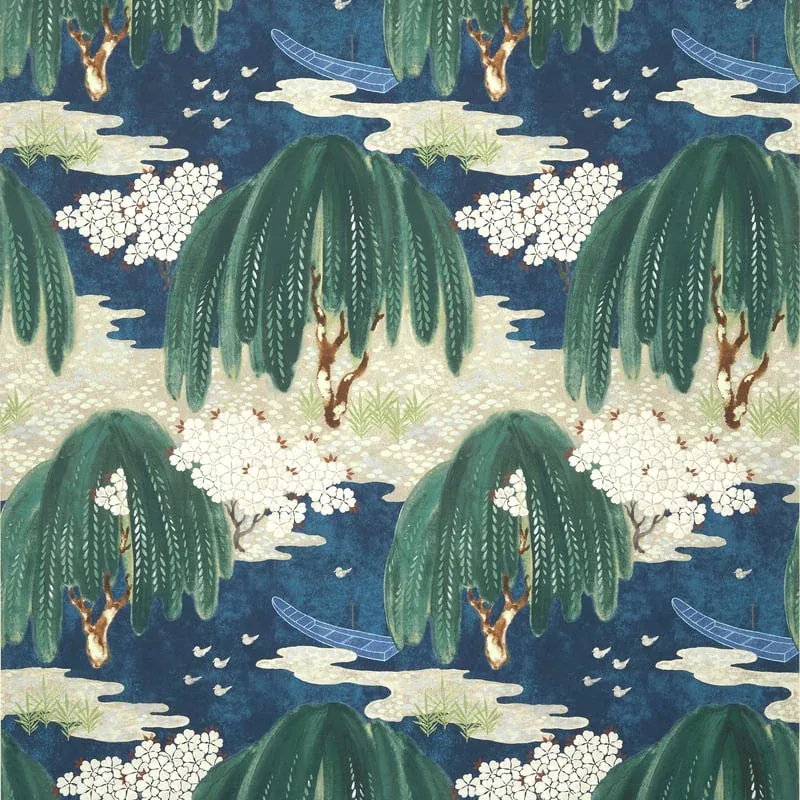 Willow Tree Navy Thibaut wallpaper by Wallpaper Twins
