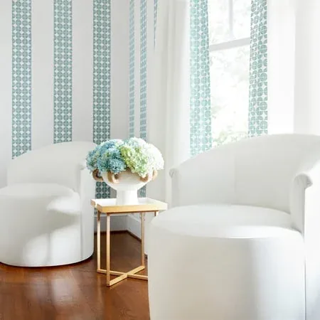 AT23129 | Fairmont Stripe - Teal room view