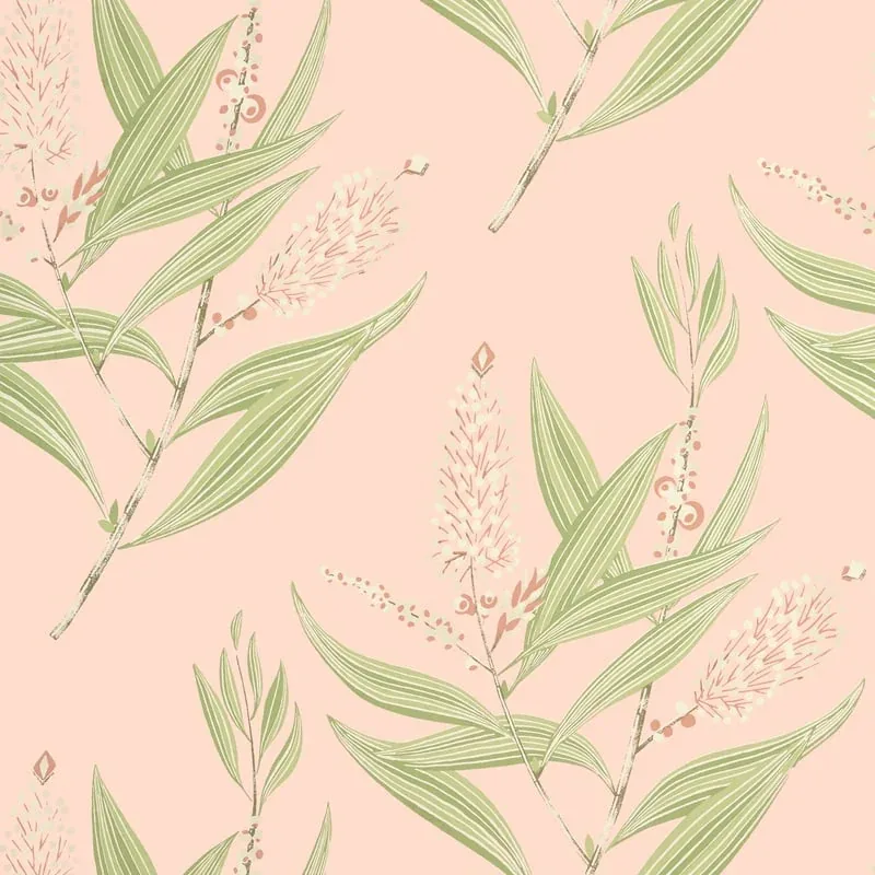 Winter Bud Blush Thibaut wallpaper by Wallpaper Twins