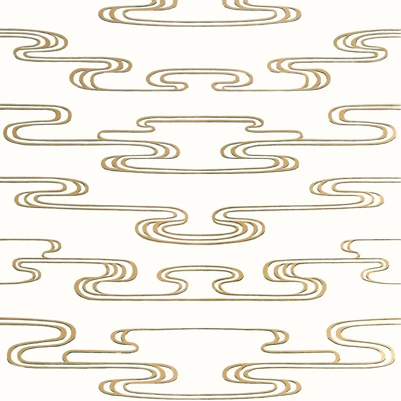 Cloudwater Metallic Gold Thibaut wallpaper by Wallpaper Twins