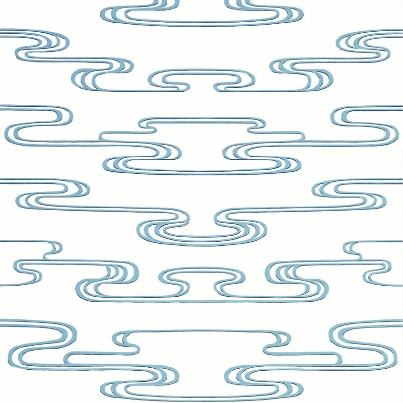 Cloudwater Blue Thibaut wallpaper by Wallpaper Twins