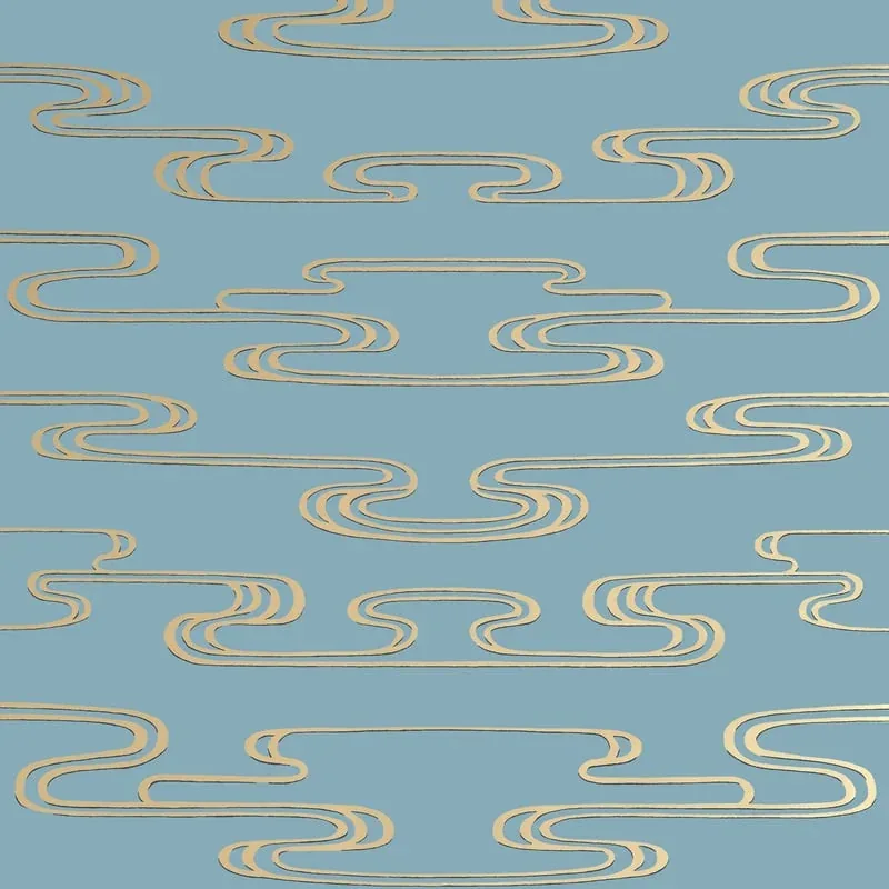 Cloudwater Metallic Gold on Mineral Thibaut wallpaper by Wallpaper Twins