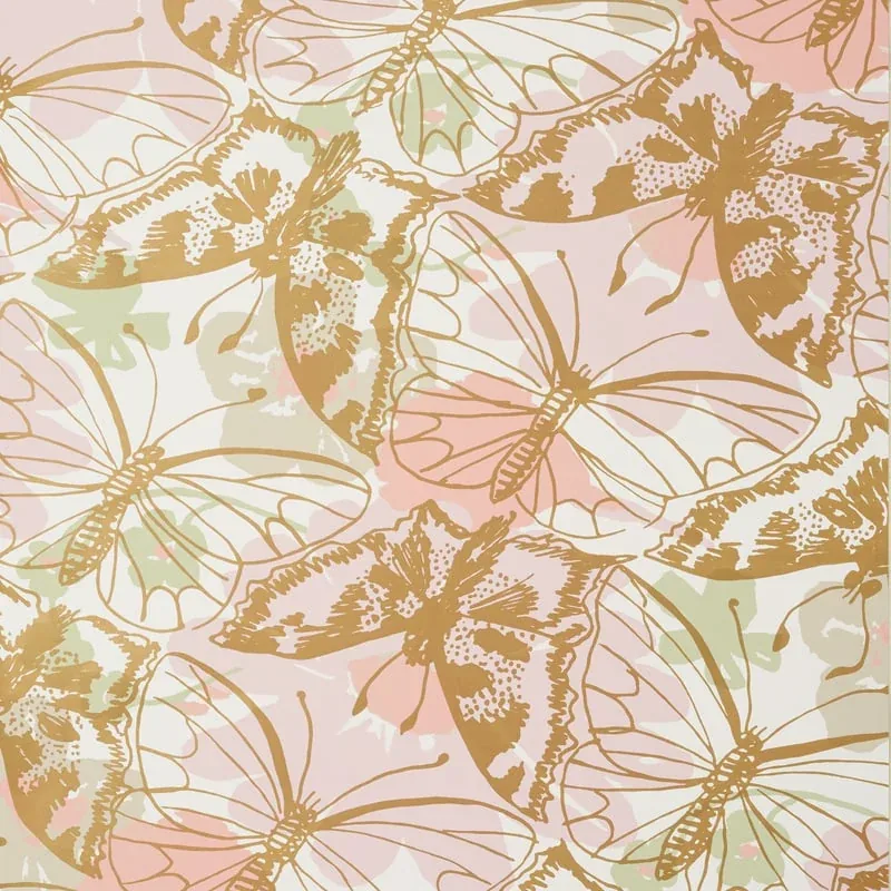 Paxton Metallic Gold on Blush Thibaut wallpaper by Wallpaper Twins