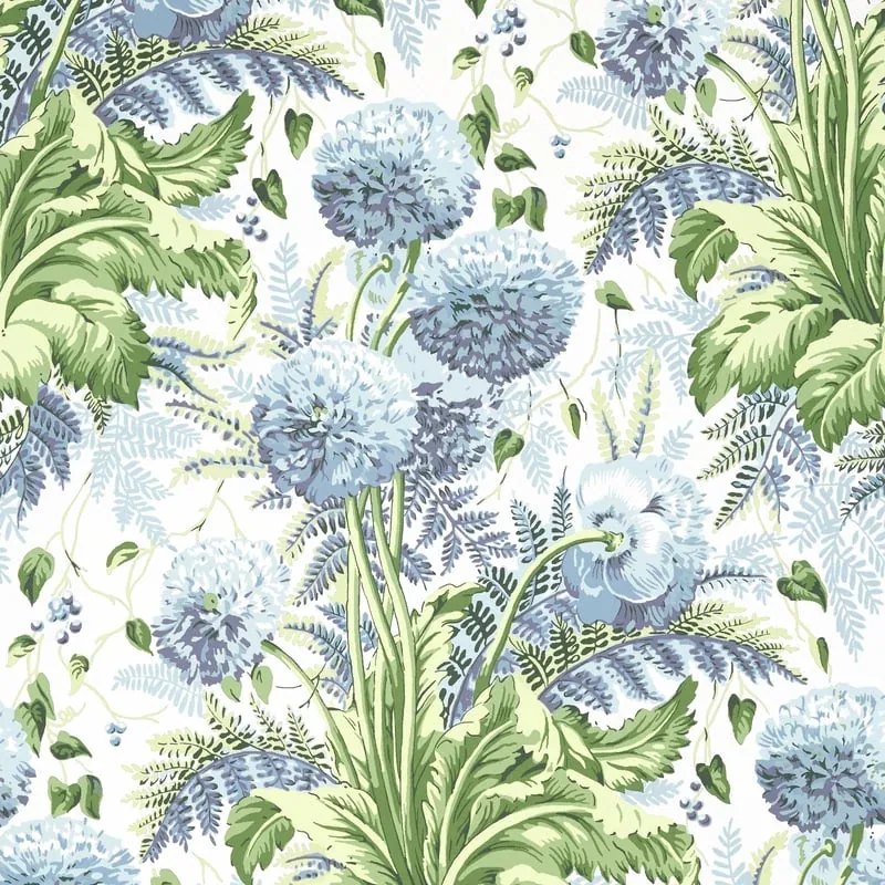 Dahlia Sky on White Thibaut wallpaper by Wallpaper Twins