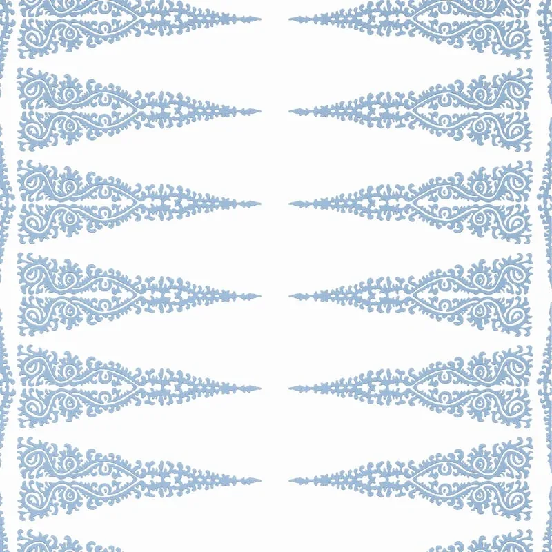 Ellery Stripe Sky Blue on White Thibaut wallpaper by Wallpaper Twins