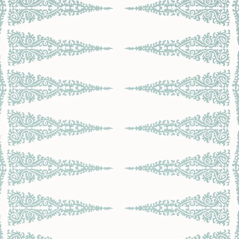 Ellery Stripe Robin's Egg on White Thibaut wallpaper by Wallpaper Twins