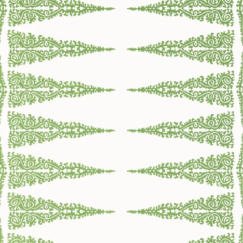 Ellery Stripe Kelly on White Thibaut wallpaper by Wallpaper Twins