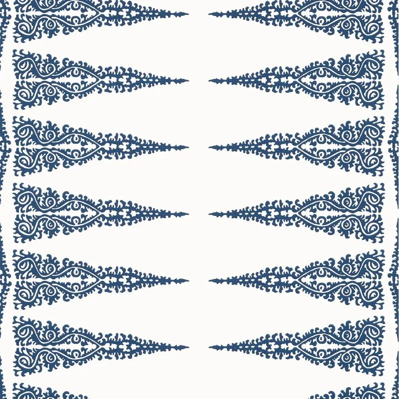 Ellery Stripe Navy on White Thibaut wallpaper by Wallpaper Twins
