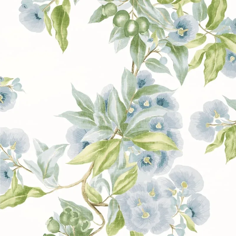 Camellia Garden Sky Thibaut wallpaper by Wallpaper Twins