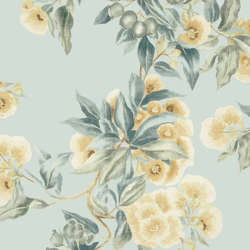 Camellia Garden Soft Gold Thibaut wallpaper by Wallpaper Twins