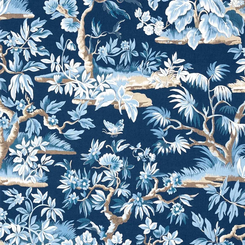 Elwood Navy Thibaut wallpaper by Wallpaper Twins