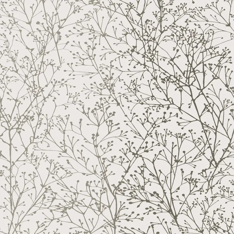 Zola Silver on White Thibaut wallpaper by Wallpaper Twins