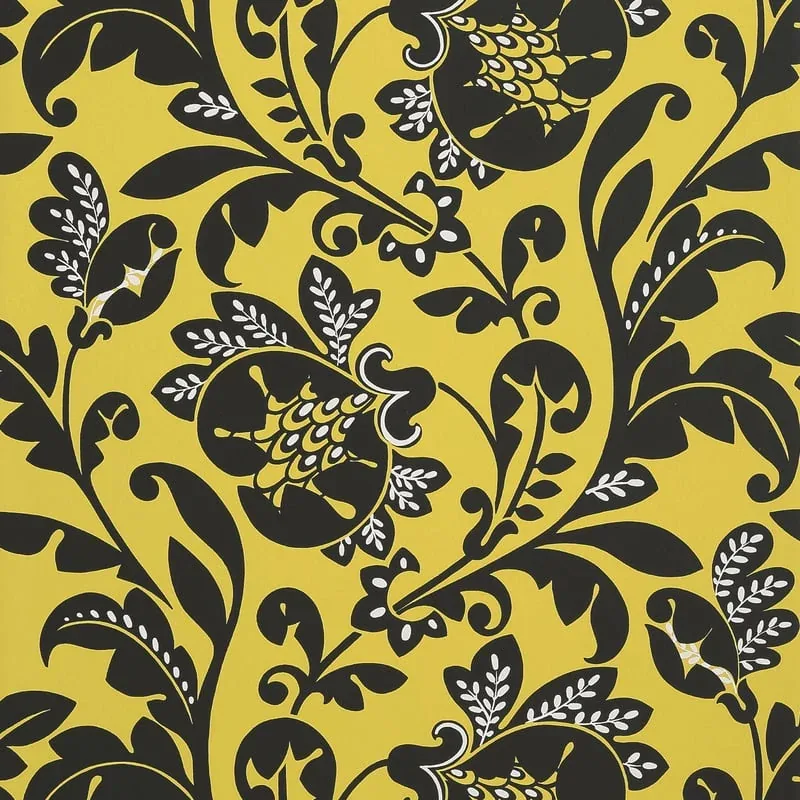 Livorette Citron Yellow Thibaut wallpaper by Wallpaper Twins