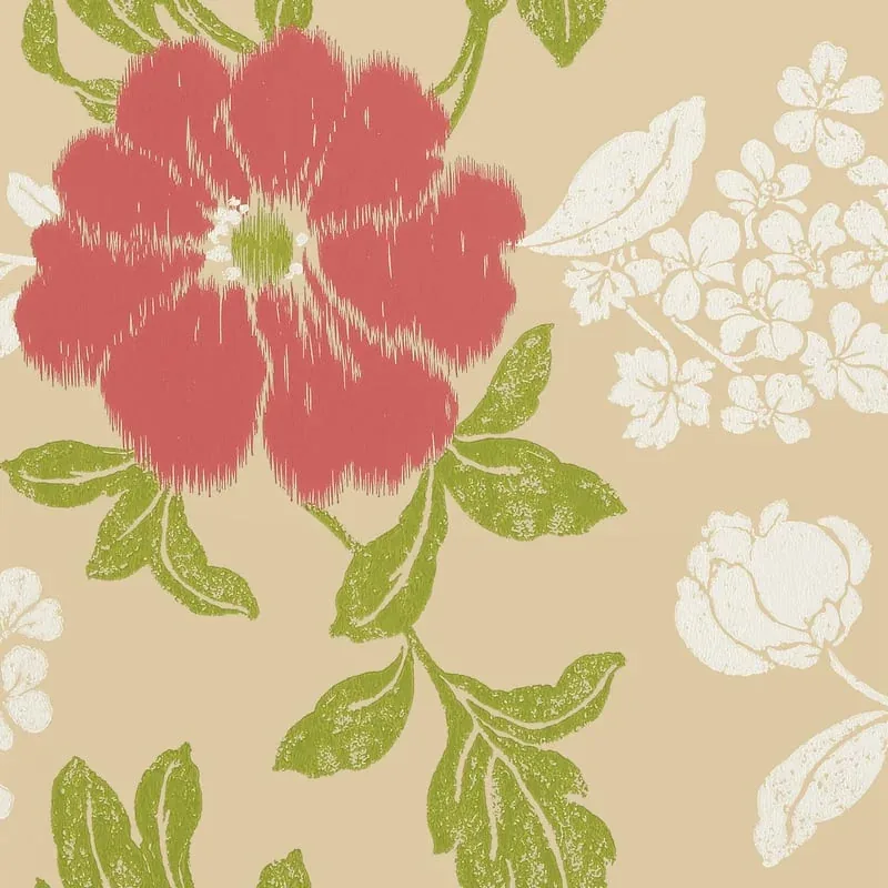 Rue De Seine Pink on Beige Thibaut wallpaper by Wallpaper Twins