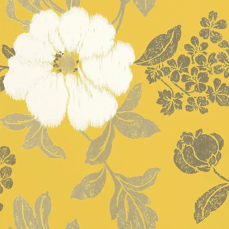 Rue De Seine Off White on Yellow Thibaut wallpaper by Wallpaper Twins