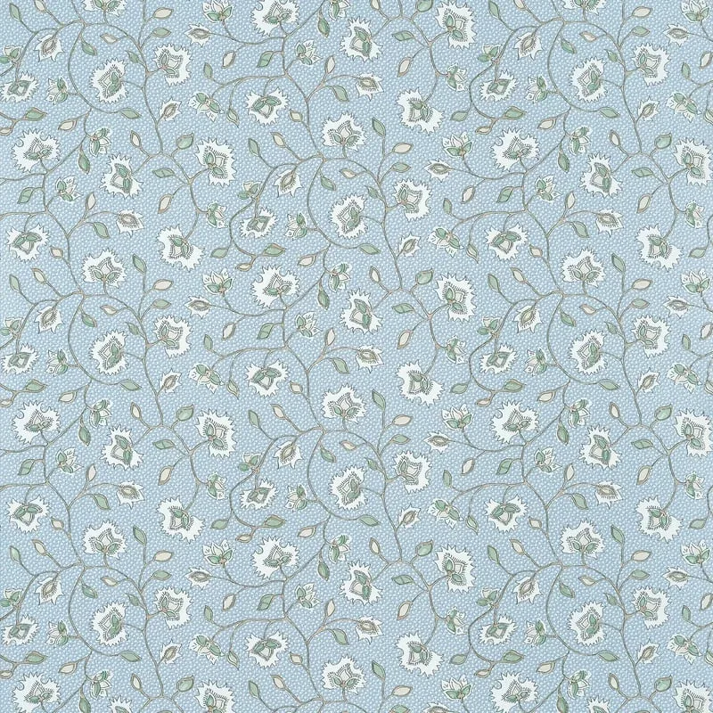 Chelsea Soft Blue and Green Thibaut wallpaper by Wallpaper Twins