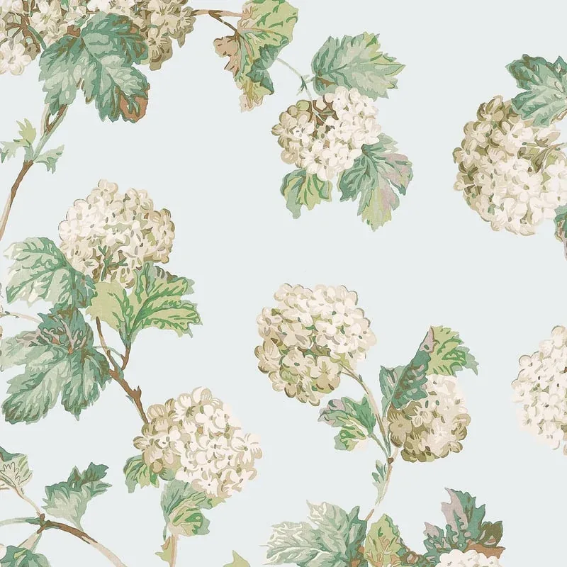 Sussex Hydrangea Soft Blue Thibaut wallpaper by Wallpaper Twins