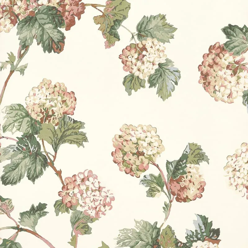 Sussex Hydrangea Soft Gold Thibaut wallpaper by Wallpaper Twins