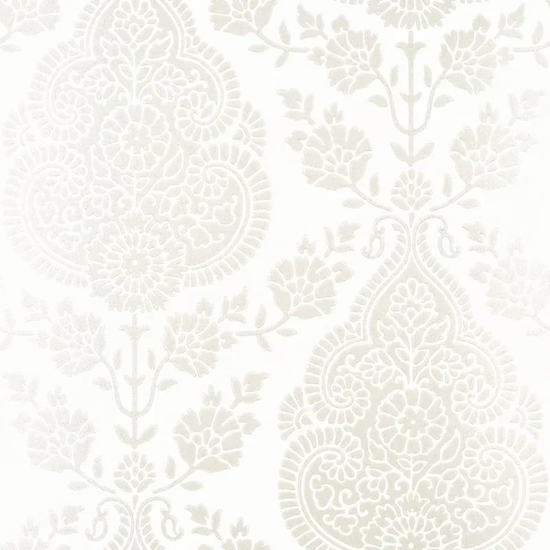 Balmuccia Damask Pearl Thibaut wallpaper by Wallpaper Twins
