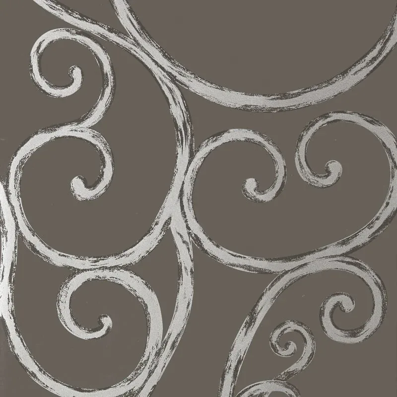 Palace Gate Silver on Charcoal Thibaut wallpaper by Wallpaper Twins