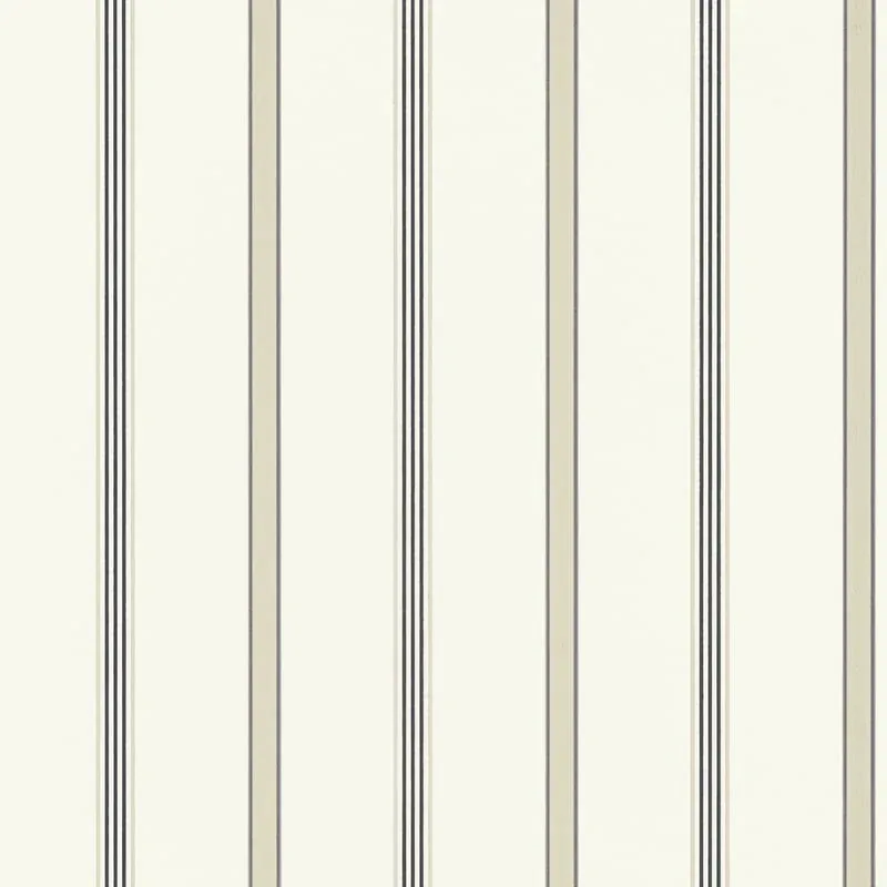 Dawson Stripe Charcoal and Linen Thibaut wallpaper by Wallpaper Twins