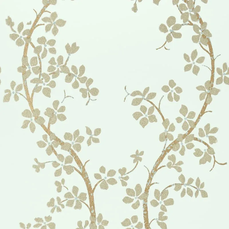 St. Albans Grove Metallic Pewter on Aqua Thibaut wallpaper by Wallpaper Twins