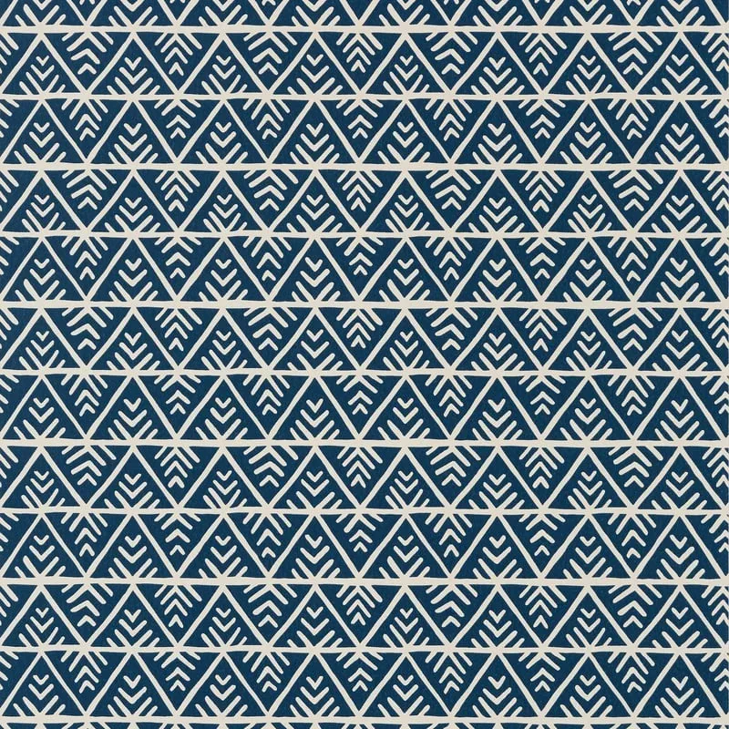 Jules Navy on Flax Thibaut wallpaper by Wallpaper Twins