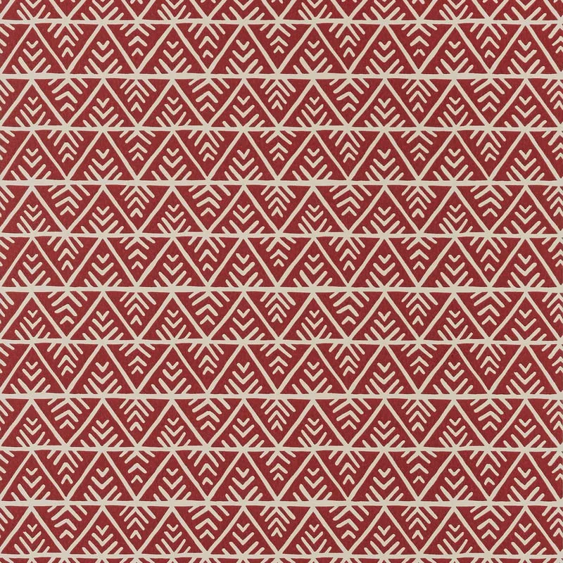 Jules Red on Flax Thibaut wallpaper by Wallpaper Twins