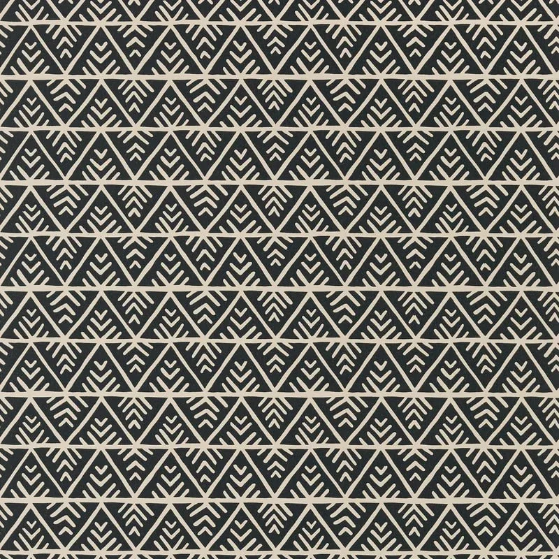 Jules Black on Flax Thibaut wallpaper by Wallpaper Twins