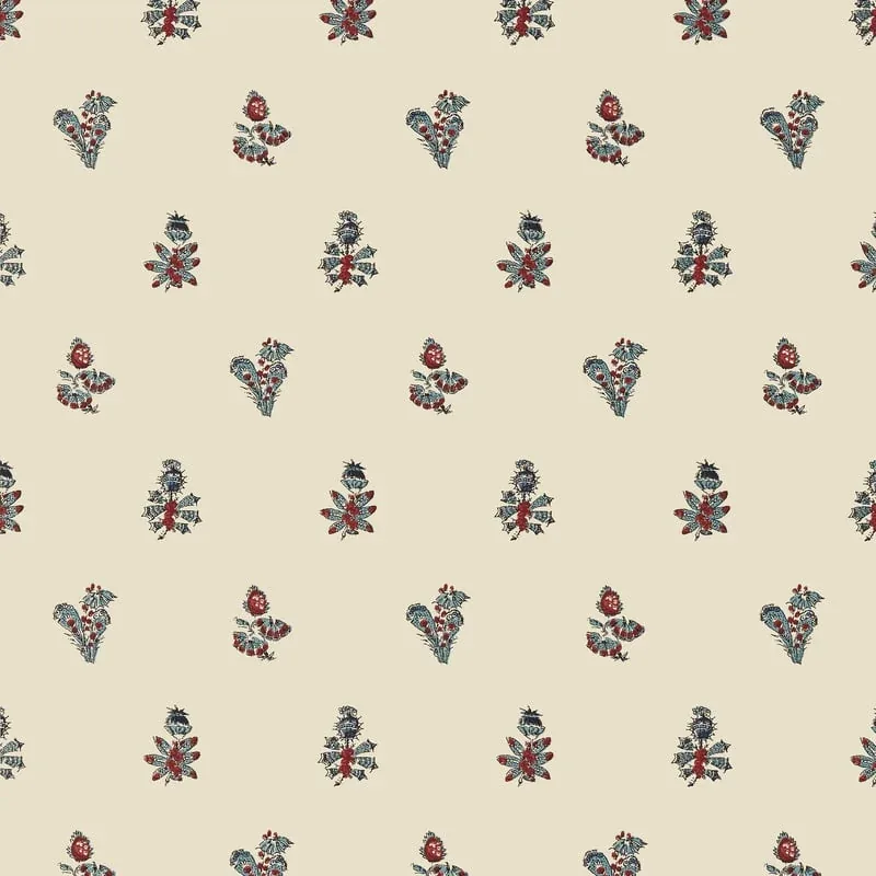 Jouy Red and Blue Thibaut wallpaper by Wallpaper Twins