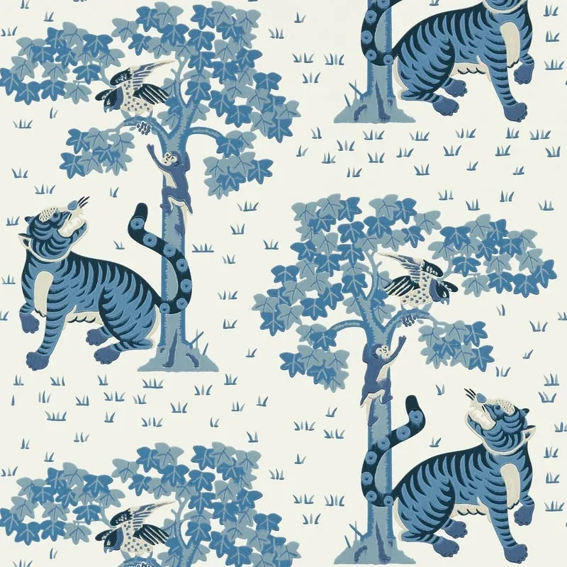 Kahna Blue Thibaut wallpaper by Wallpaper Twins