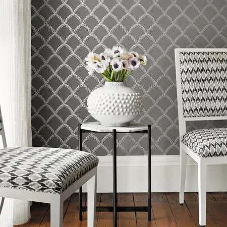 AT7910 | Burmese - Metallic Silver on Charcoal room view