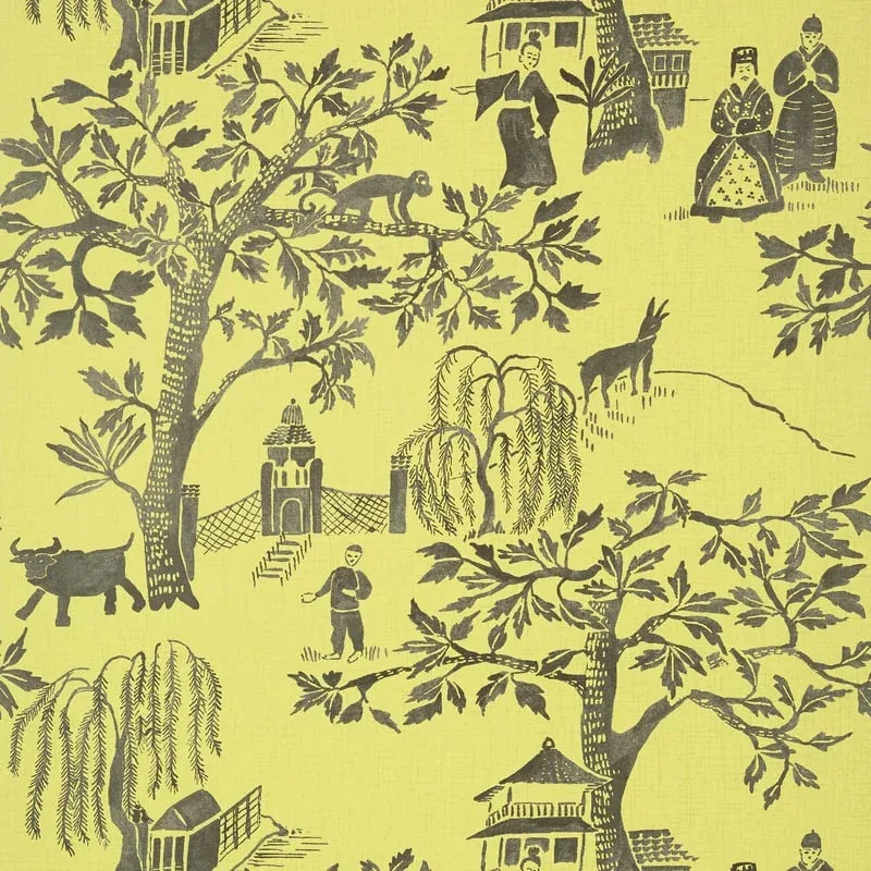 Willow Wood Citron Thibaut wallpaper by Wallpaper Twins