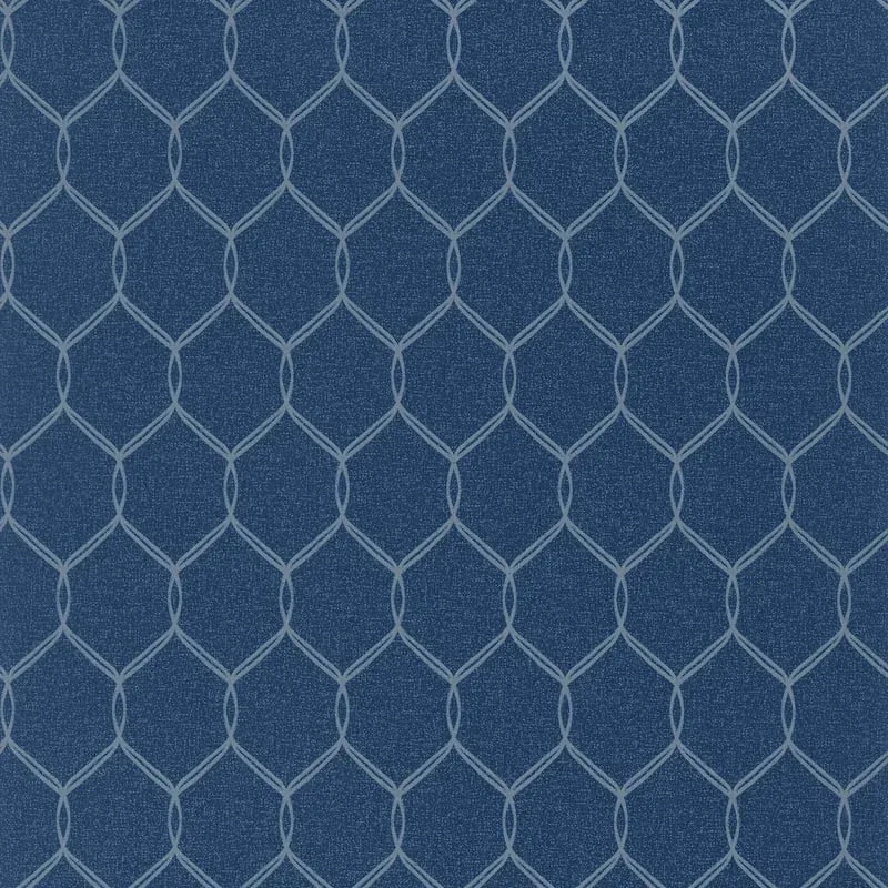 Leland Trellis Navy Thibaut wallpaper by Wallpaper Twins