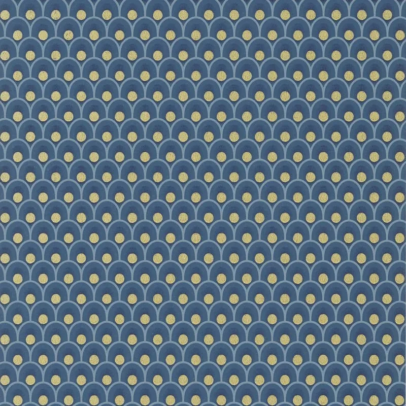 Spencer Metallic Gold on Navy Thibaut wallpaper by Wallpaper Twins