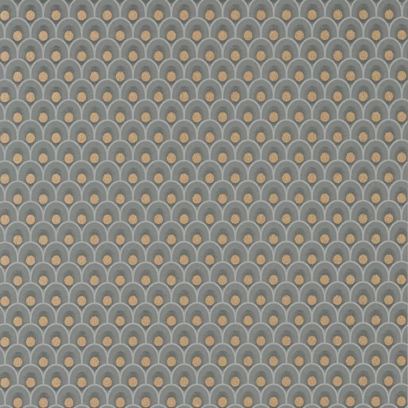 Spencer Metallic Copper on Charcoal Thibaut wallpaper by Wallpaper Twins