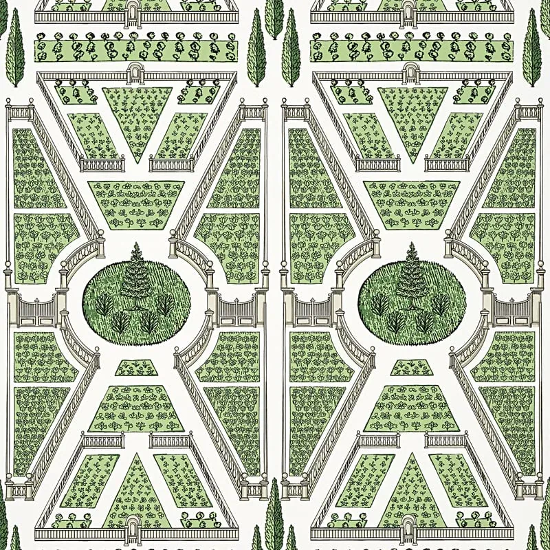 Aerial Garden Green Thibaut wallpaper by Wallpaper Twins