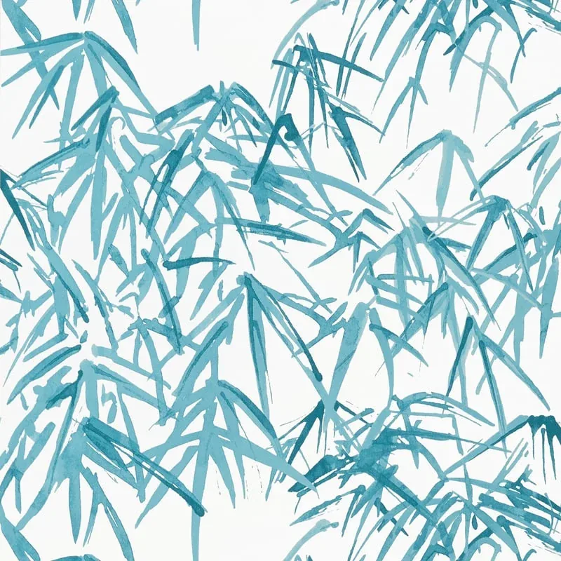 Kyoto Leaves Robin's Egg Thibaut wallpaper by Wallpaper Twins